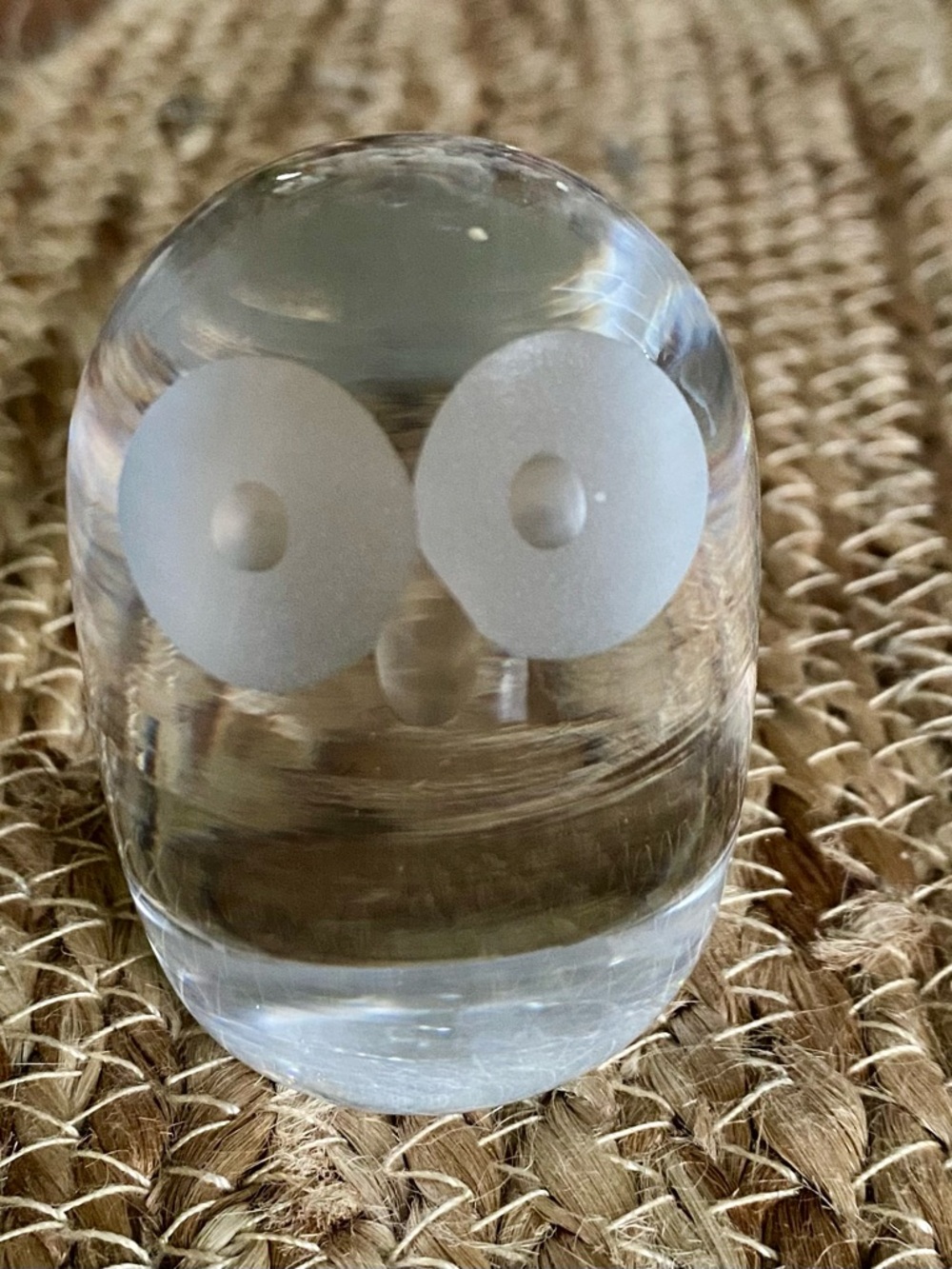 Vintage Hadeland of Norway Lead Crystal Glass Owl Modern Art Figurine